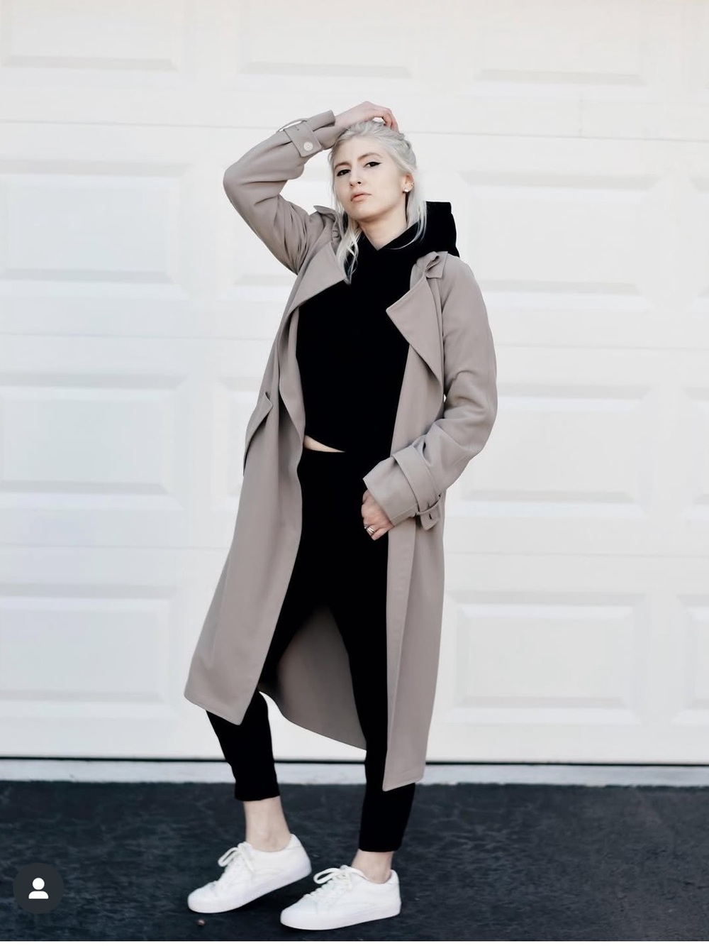 Aritzia - Babaton Taupe gray Trench Coat with Notch Lapel - Picture 7 of 8